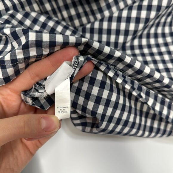 J. Crew Gingham One Shoulder Ruffle Top Size 6 - Picture 7 of 10